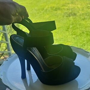 Marni Black Platform Peep-Toe Heels with Ankle Strap SZ 36